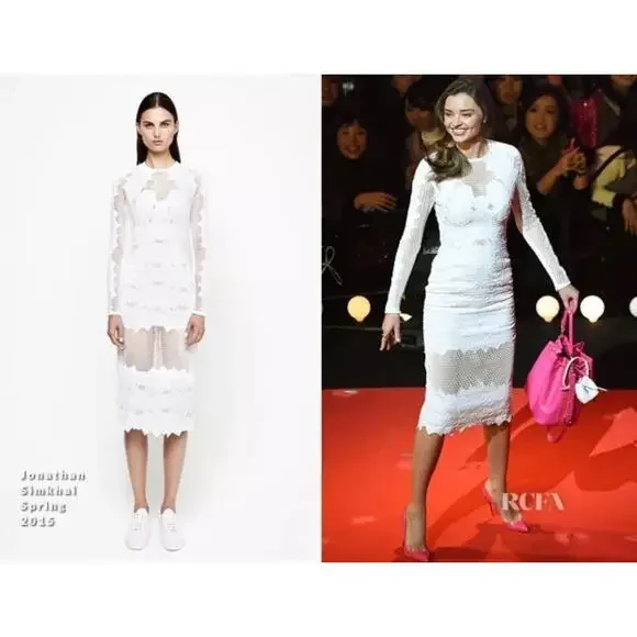 Jonathan Simkhai Burnout Brocade Long Sleeve Dress White Mini Dress 2 Altered - Picture 3 of 16